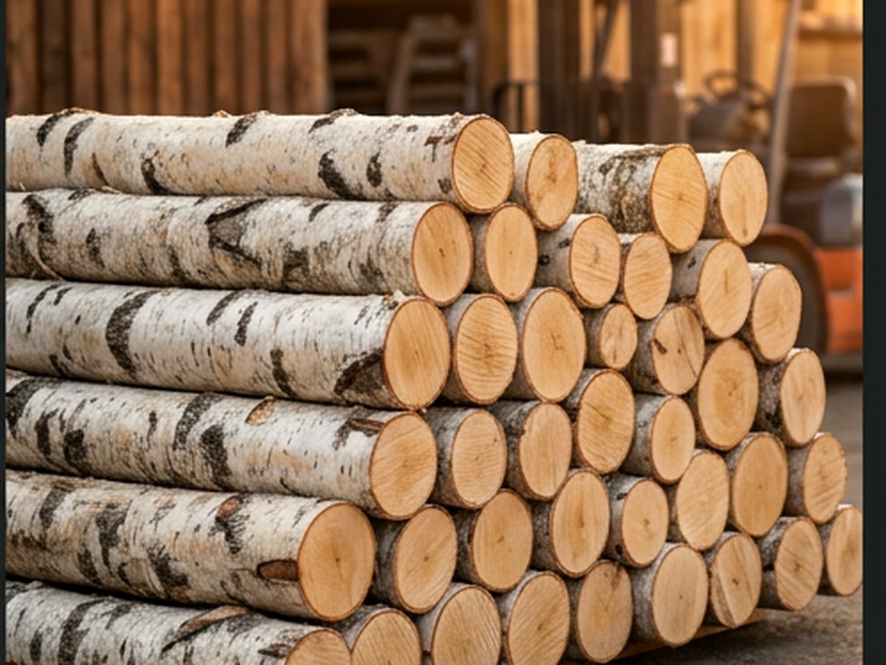 Кругляк берёзовый для распила в Кубинке